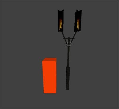 Torch shown next to RtCW AI marker for scale