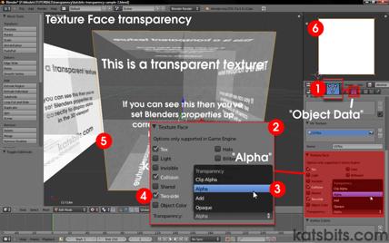 Using "Texture Face transparency settings in Blender