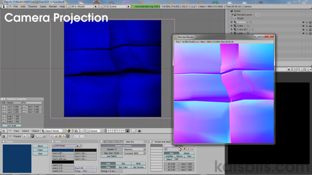 Camera Projection Normal Map Generation