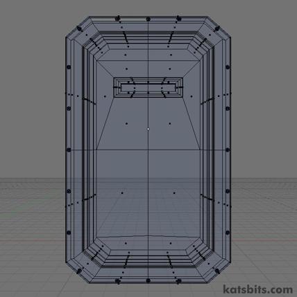 The initial "control cage" used as the basis from which both the low and high poly versions of the mesh are made