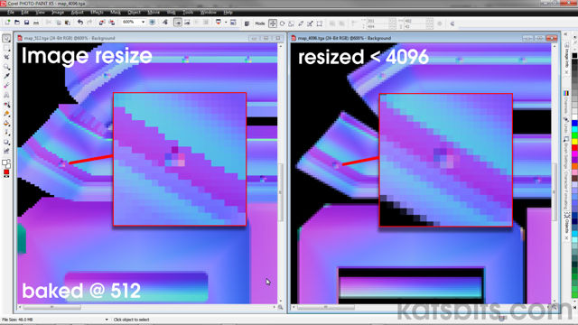 Fixing Normal maps by resizing in an image editor