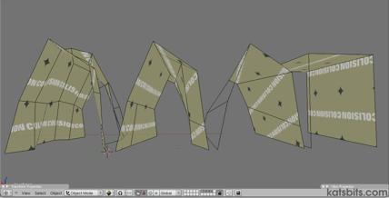Collision hull meshes show textured and UVW mapped