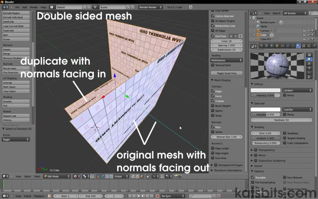 Showing both the original and duplicate meshes