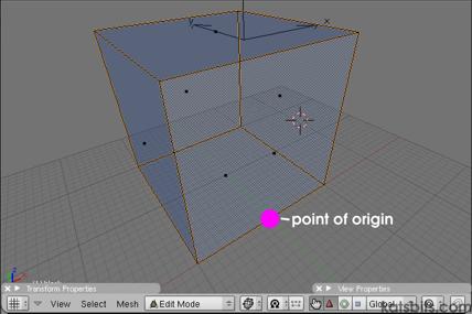 Object 'origin' point in Blender