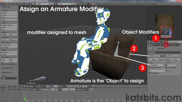 Assign an Armature Modifier to the mesh