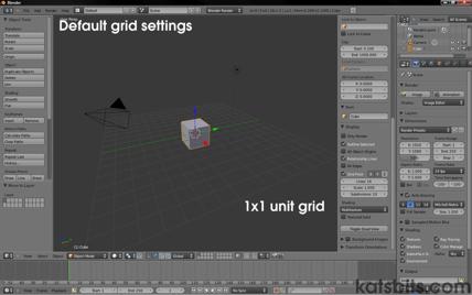 Default grid settings in Blender 2.5