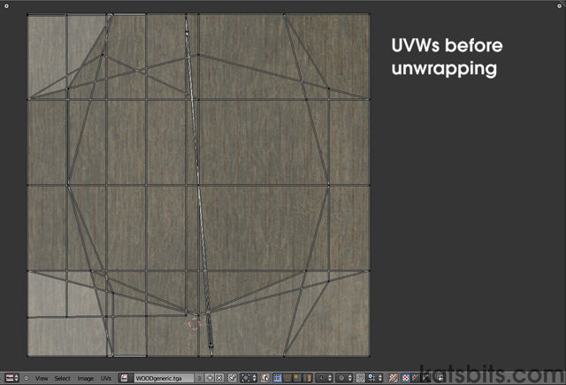 UVW map shown in the Image Editor before being unwrapped in Blender 2.5