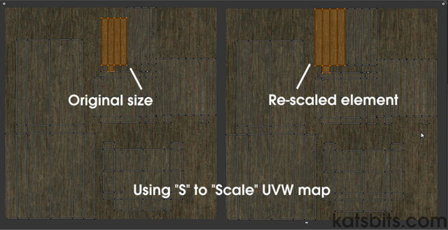 Using "S" to scale a uvw map section in Blender 2.5