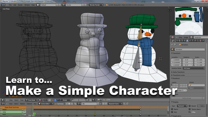 Learn to make a Simple Character in Blender