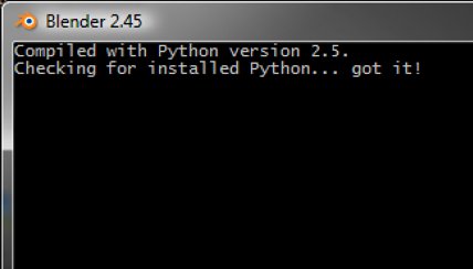 Blender 2.45 requires Python 2.5 to be installed