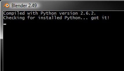 Blender 2.49 requires Python 2.6[n]