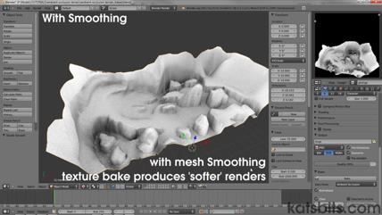 Ambient Occlusion baked from a Mesh Smoothed terrain