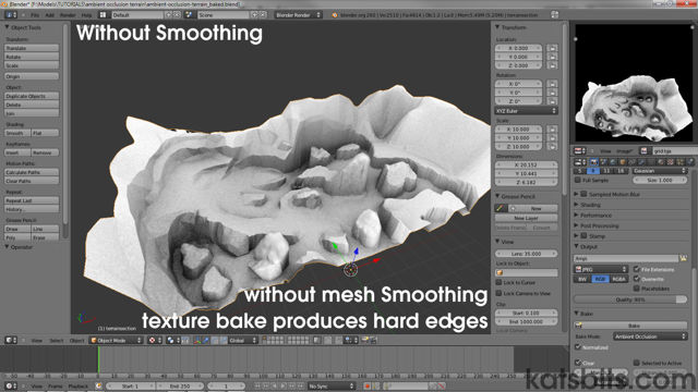 Ambient Occlusion baked from a 'flat' smoothed terrain