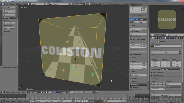 Collision export example (*.obj file)