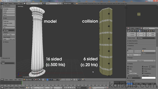 A detailed pillar and collision model pairing