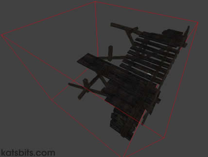 Model rendered and processed based on it's bounding box, the red outline shown