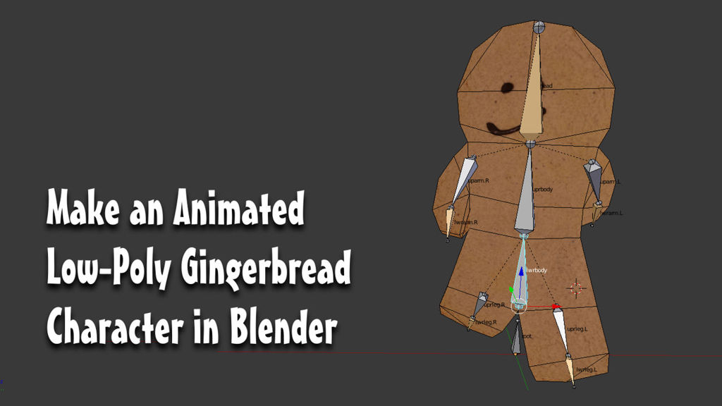 Make a simple animated Gingerbread character in Blender