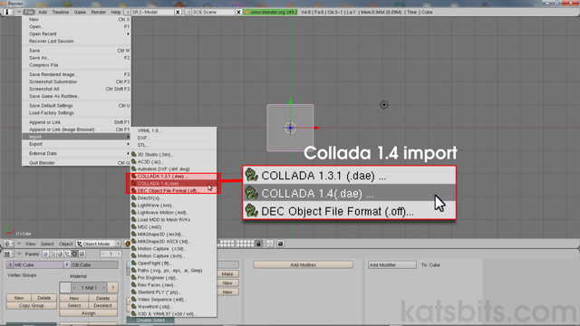 Importing Collada into Blender 2.49