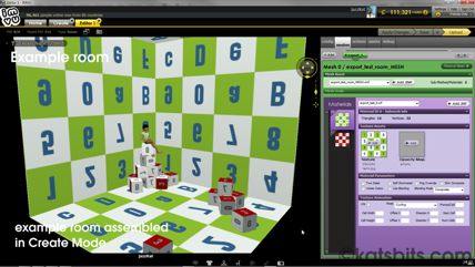 Example room assembled in Create Mode