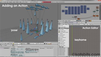 A 'pose' keyframed in the Action Editor