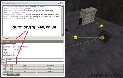 Setting up the props_flamethrower effect in RtCW single player levels