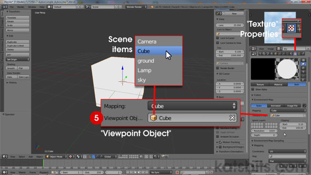 Set the "Viewpoint Object" used to render the Scene