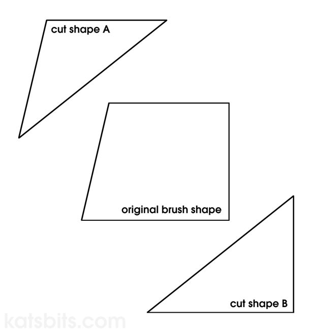 Original 'quad' brush and it's two sub triangles. All brush objects eventually get broken down into triangles by the games compiler