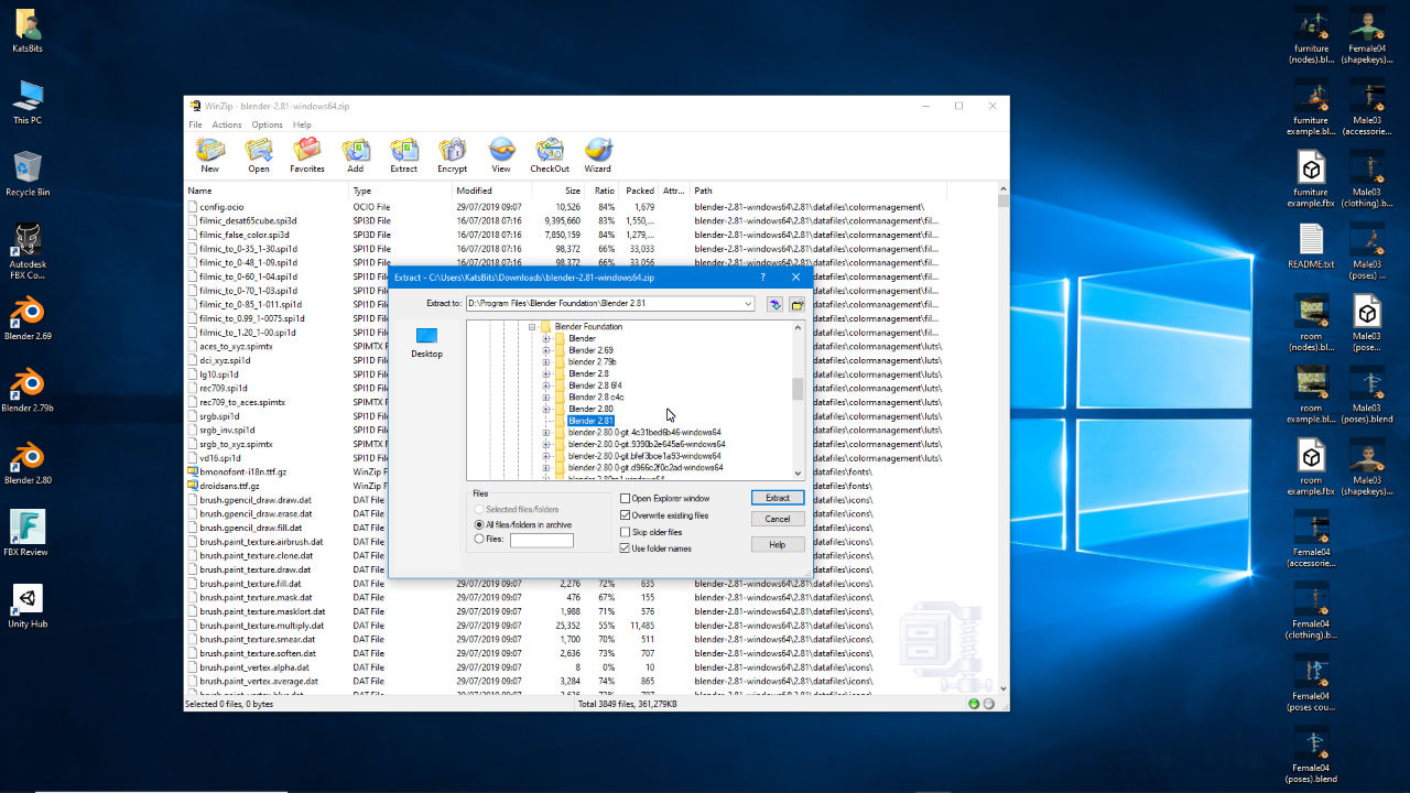 Install Blender 2.8+ from zip or msi for Windows 10