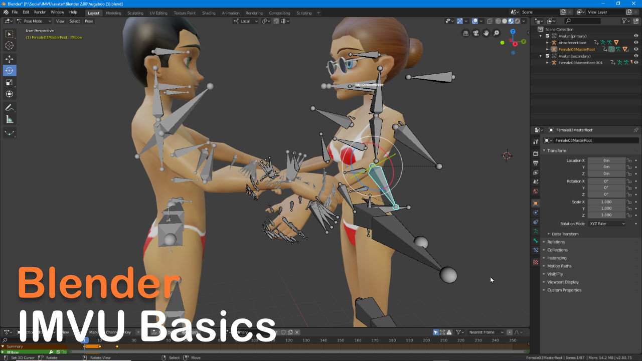 Blender Basics for IMVU make a couples pose