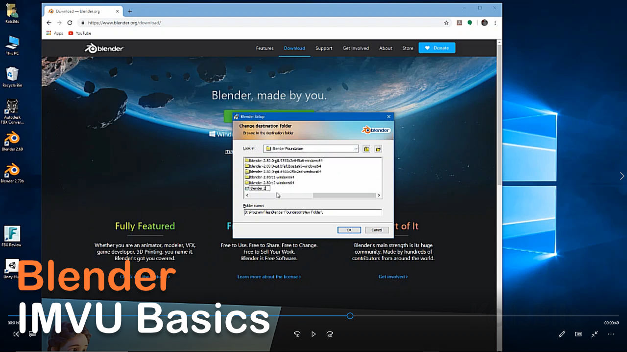 Blender Basics for IMVU download and install Blender