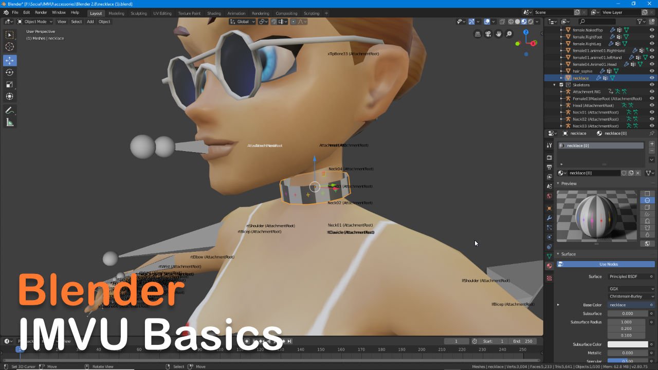 Blender Basics for IMVU make a simple necklace accessory