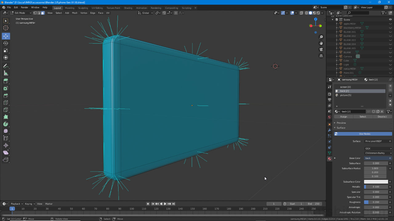 Displaying vertex, edge or face Normals in Blender 2.8+