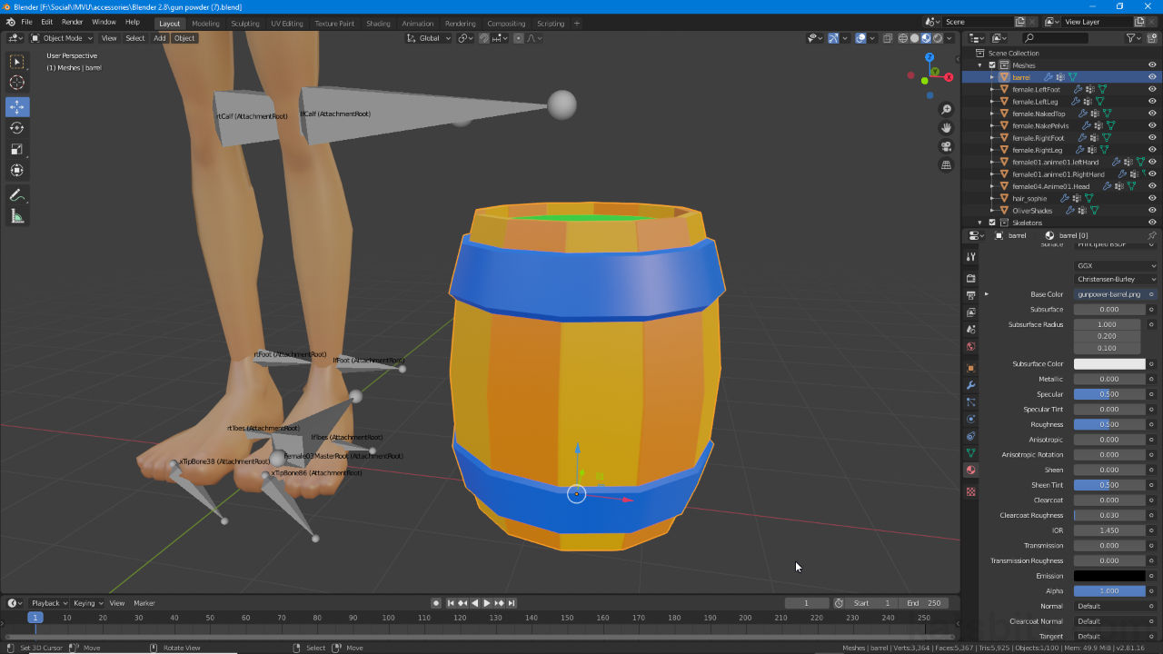 IMVU Accessory item in Blender 2.8+