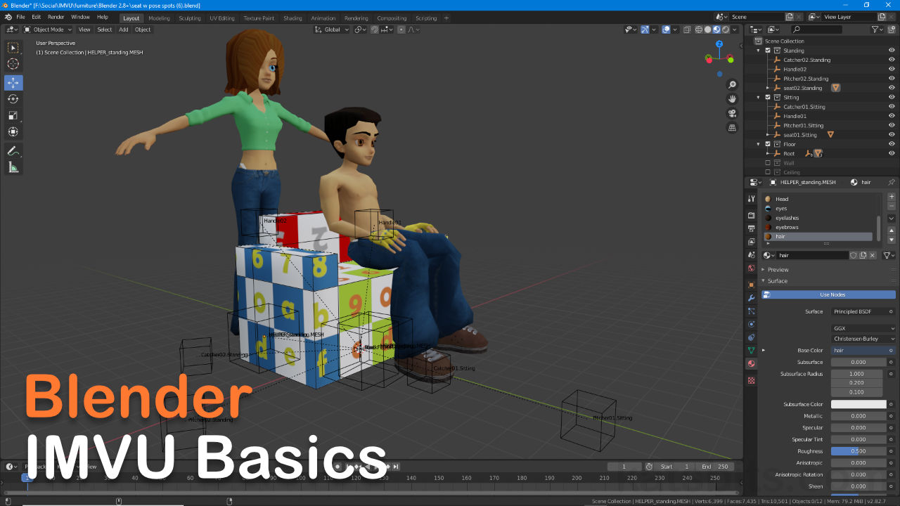 Blender Basics for IMVU make a simple furniture item with seats