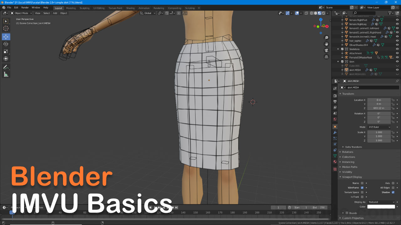 Blender Basics for IMVU make a simple skirt