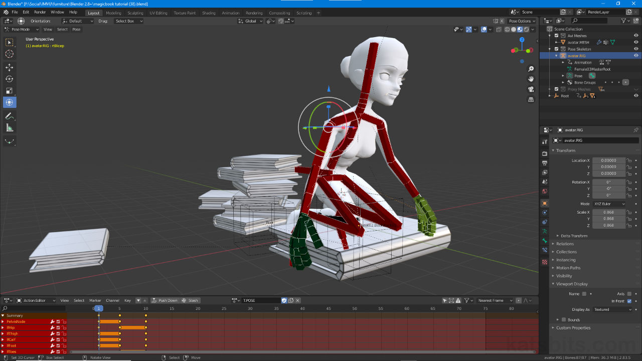 Making Magic Book items for IMVU using Blender 2.8+
