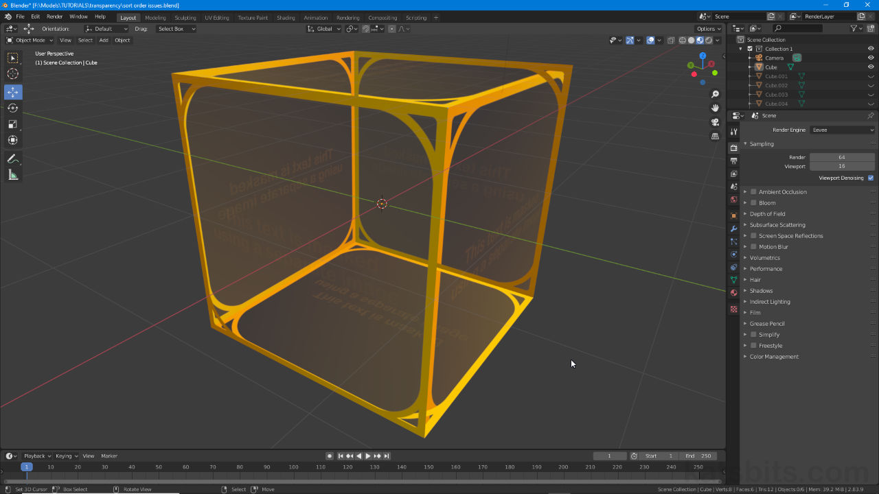 Transparent materials & Sort Order issues in Blender