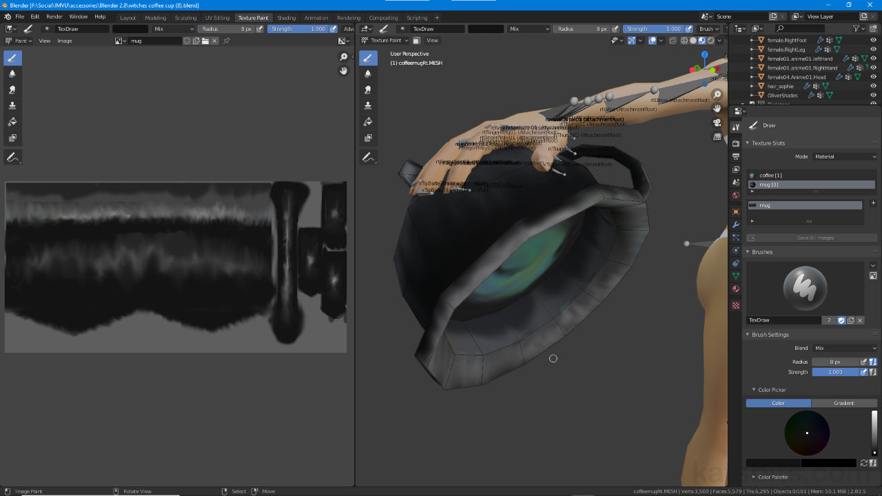 Witches Coffee/Potion Mug for IMVU in Blender