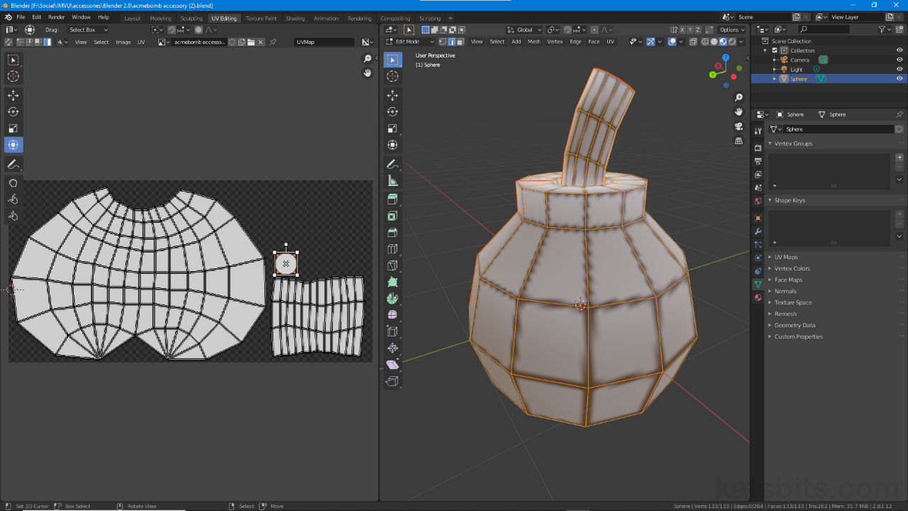 Make a Cartoon Style Acme Bomb Accessory in Blender