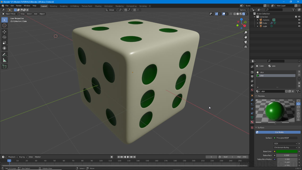 Make a Dice in Blender (Beginner)