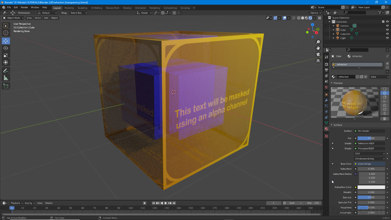 Refraction BSDF in Blender