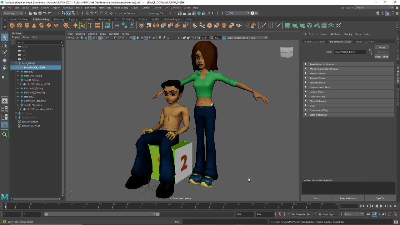 Make IMVU Furniture in Maya