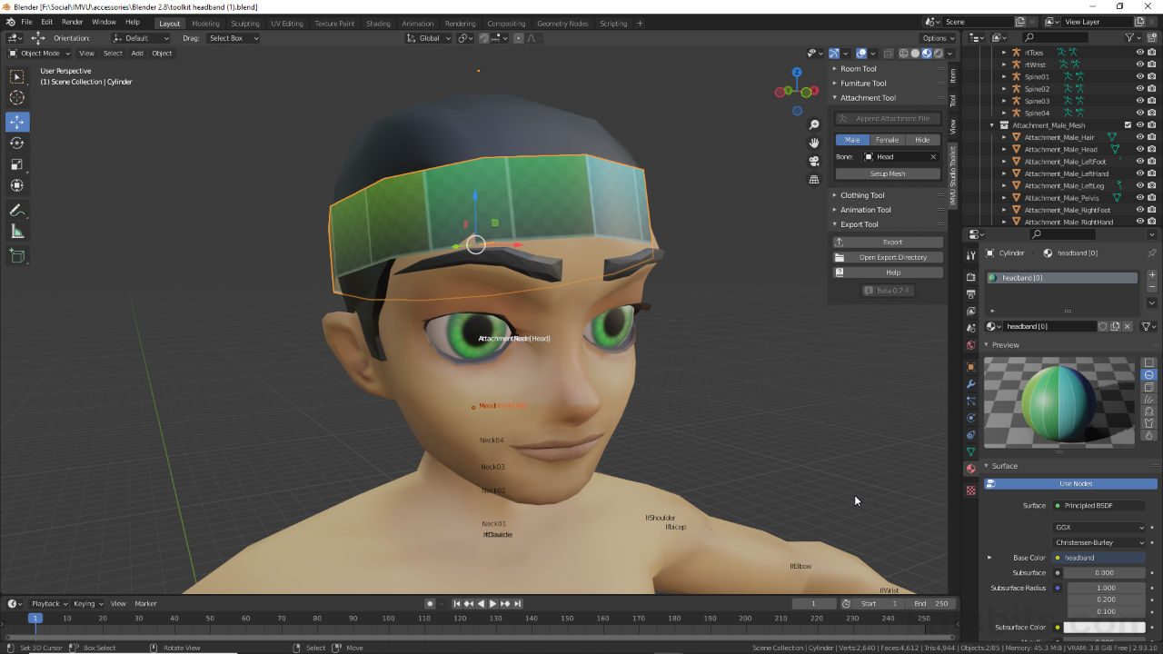 Make an Accessory for IMVU using Blender Toolkit