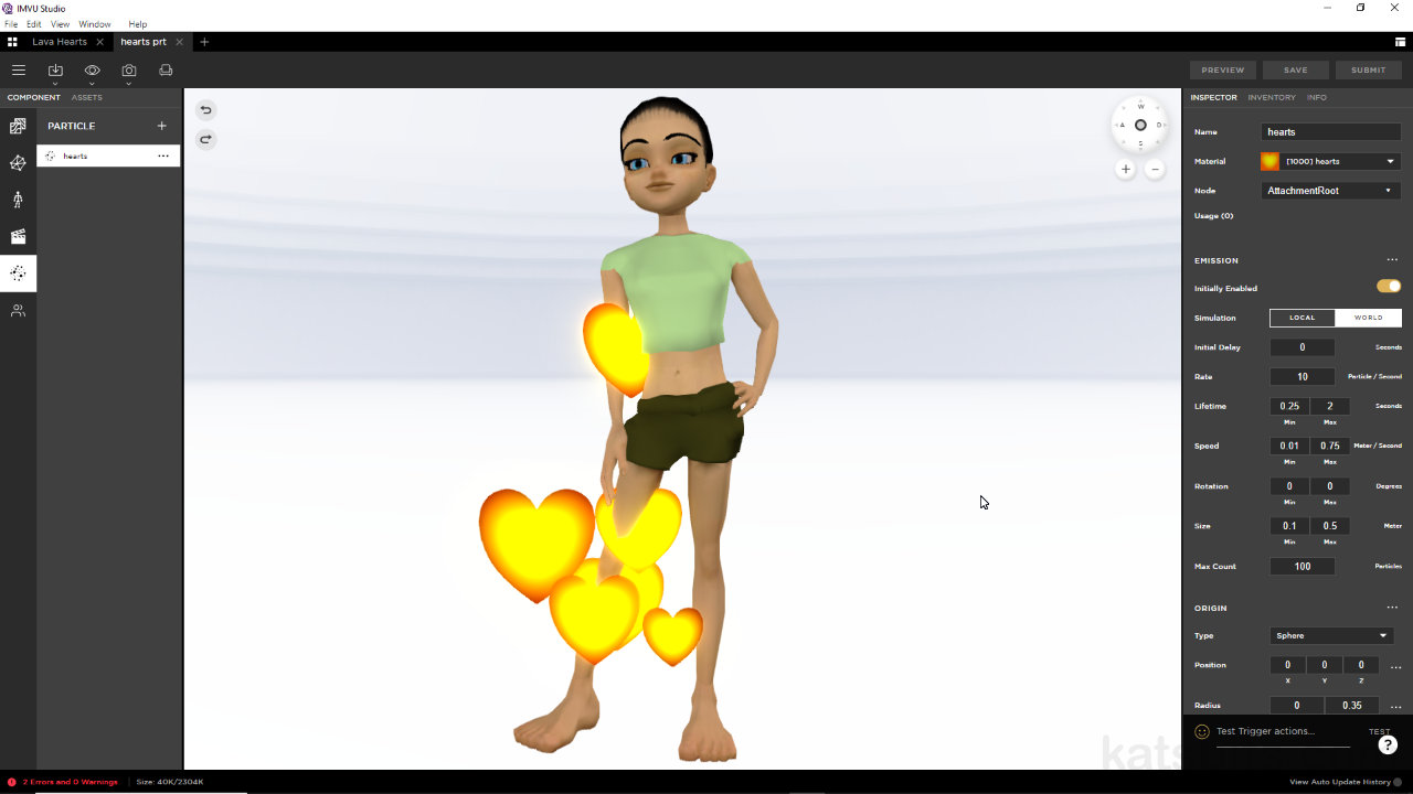 Create Particle Effects in IMVU Studio