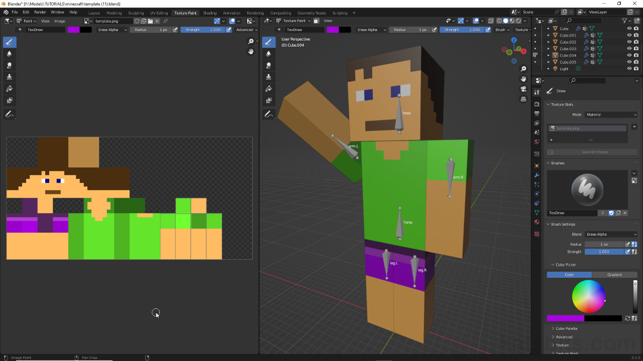 Paint Minecraft Skins in Blender – Blender Knowledgebase