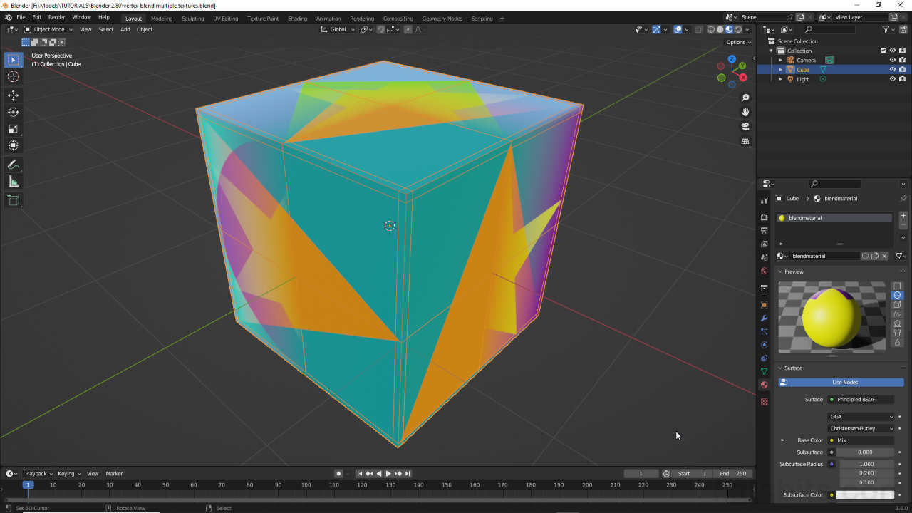 Vertex blending multiple textures (images) in Blender