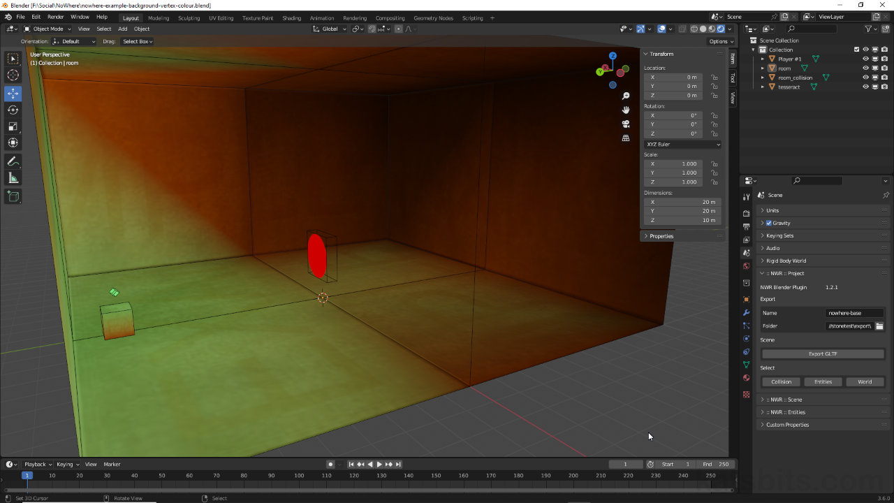Nowhere Space basics using the toolkit for Blender