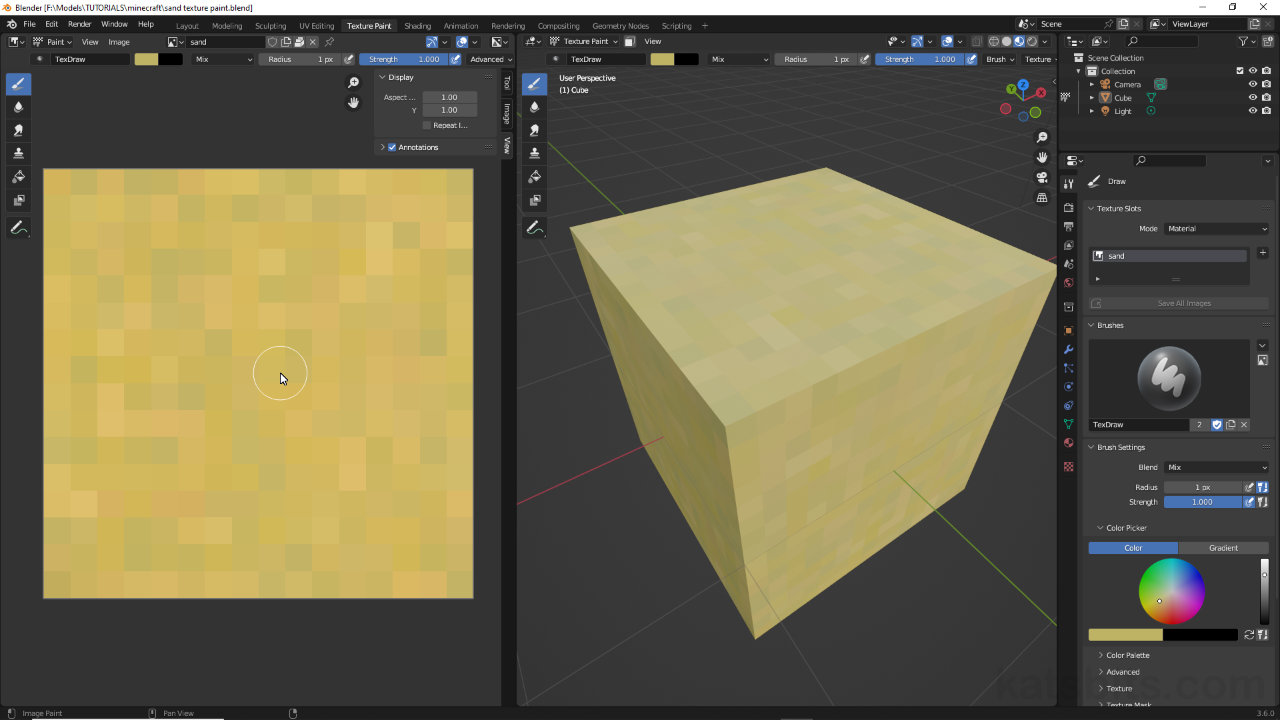 Paint a Minecraft Sand Texture in Blender