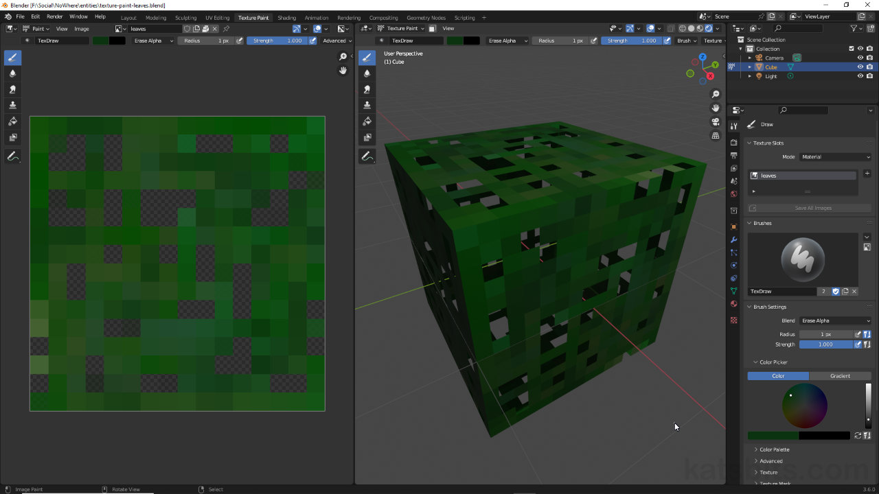 Texture Paint Minecraft Style Textures in Blender