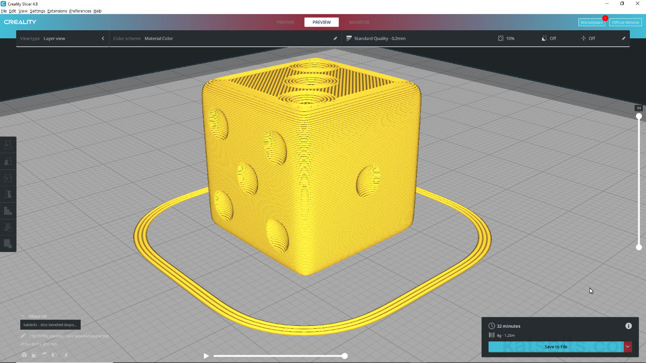 3D printing dice make in Blender 3D